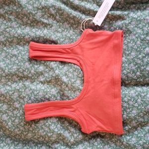 Arq wide strap bra, small, cadmium